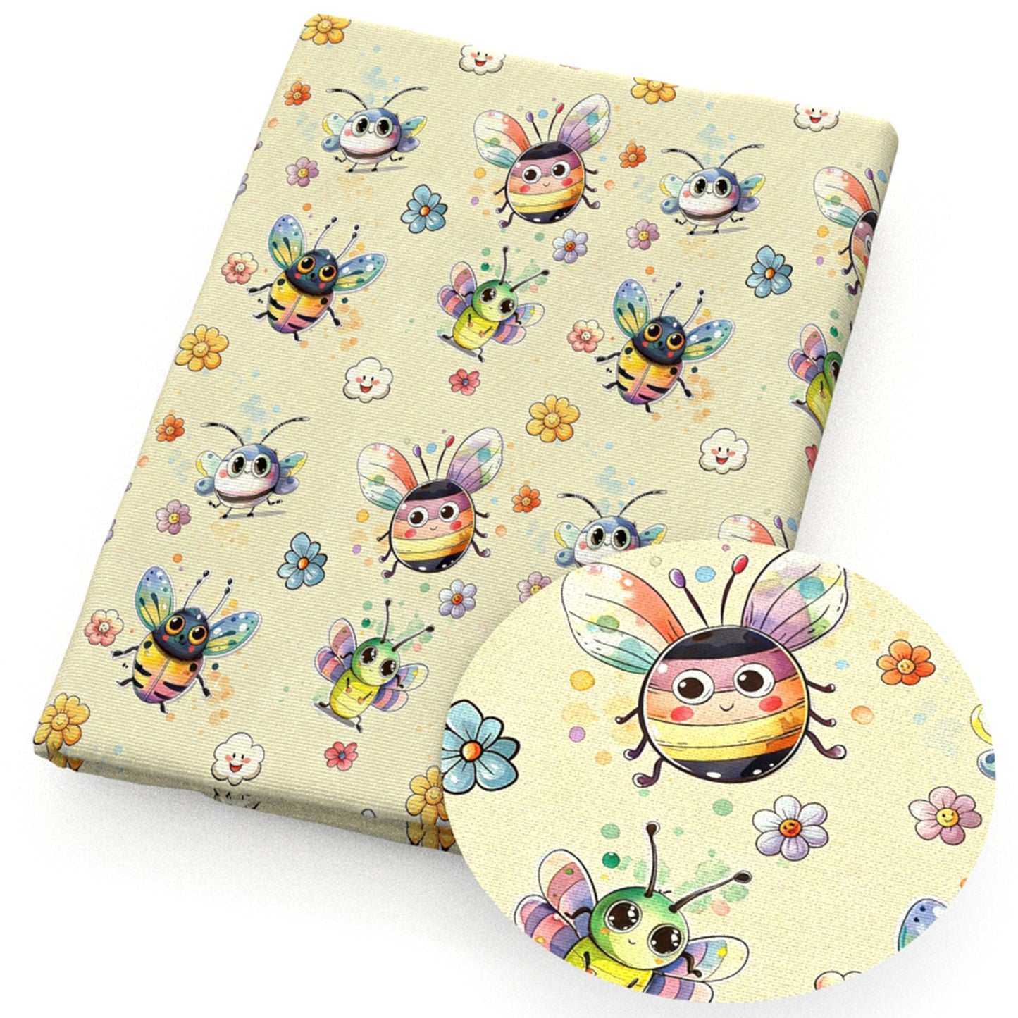 bee flowerfloral fabric