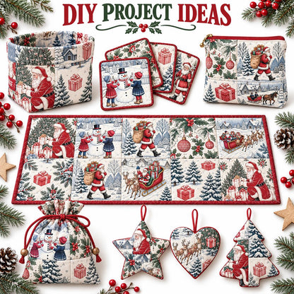 10Pc/Set Christmas Series Deer Tree Santa Claus Holly Gift Fat Quarter Fabric, Pre-Cut Square Fabric Assort, Fabric Set, Craft Fabric, Handmade DIY Patchwork Fabric,Home Quilting Sewing Fabric, Packaging Fabric, Scrapbooking Craft Hobbyist