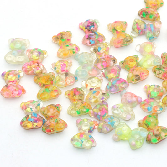5pcsJelly Bear Resin Flatback Cabochon Charms, Mix Color DIY-Friendly Embellishments for Wedding, Home, Scrapbook Crafts, and Jewelry Accessories - Perfect for Creative Projects and Supplies
