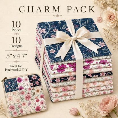 10Pc/Set Flower Series Fat Quarter Fabric, Pre-Cut Square Fabric Assort, Fabric Set, Craft Fabric, Handmade DIY Patchwork Fabric,Home Quilting Sewing Fabric, Packaging Fabric, Scrapbooking Craft Hobbyist