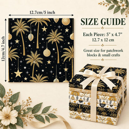 10Pc/Set Christmas Series Flower Bell Star Tree Fat Quarter Fabric, Pre-Cut Square Fabric Assort, Fabric Set, Craft Fabric, Handmade DIY Patchwork Fabric,Home Quilting Sewing Fabric, Packaging Fabric, Scrapbooking Craft Hobbyist