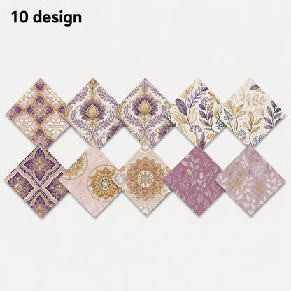 10Pc/Set Flower Purple Series Leaves Fat Quarter Fabric, Pre-Cut Square Fabric Assort, Fabric Set, Craft Fabric, Handmade DIY Patchwork Fabric,Home Quilting Sewing Fabric, Packaging Fabric, Scrapbooking Craft Hobbyist