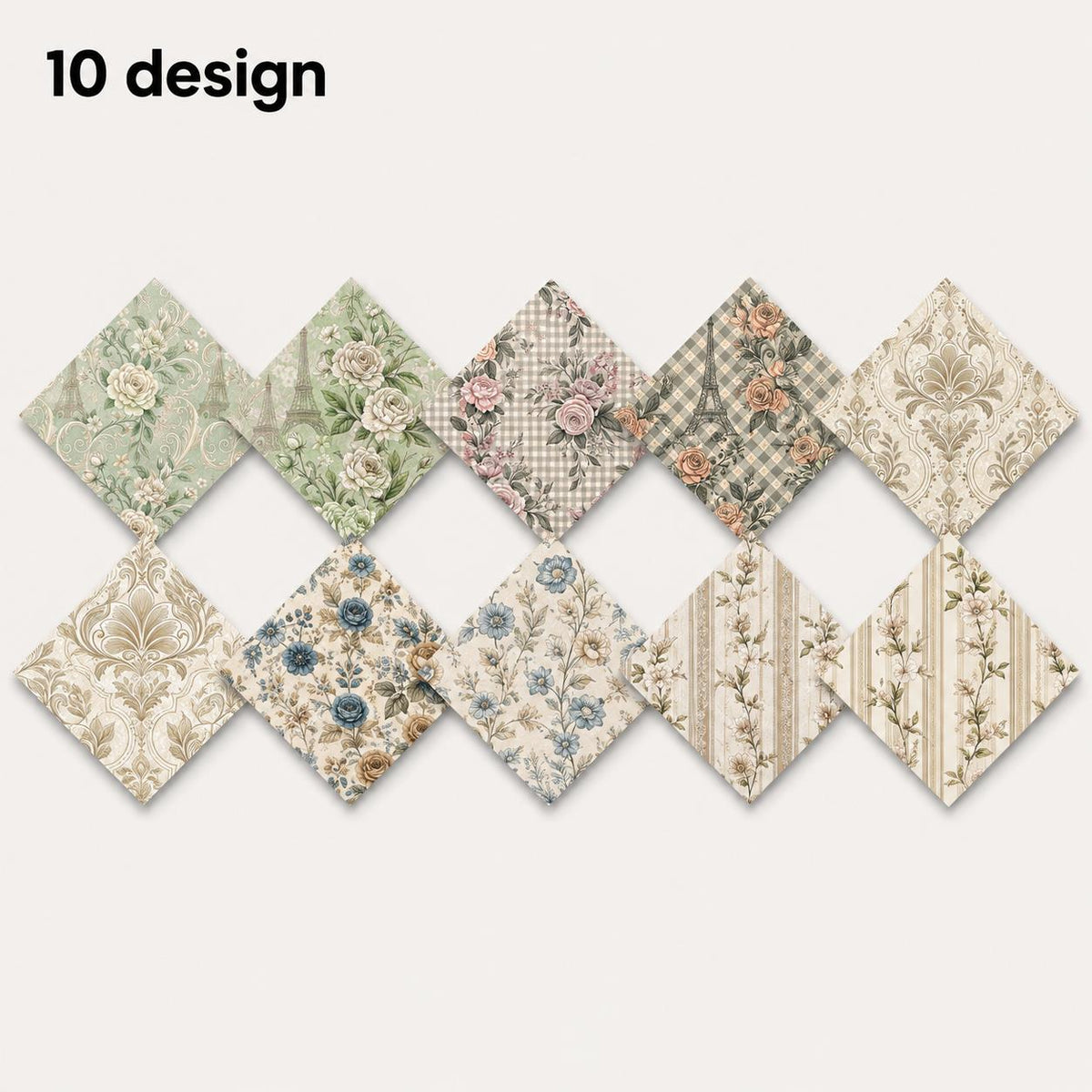 10Pc/Set Flower Series Plaid Fat Quarter Fabric, Pre-Cut Square Fabric Assort, Fabric Set, Craft Fabric, Handmade DIY Patchwork Fabric,Home Quilting Sewing Fabric, Packaging Fabric, Scrapbooking Craft Hobbyist