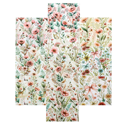 10Pc/Set Flower Series Butterfly Bowknot Fat Quarter Fabric, Pre-Cut Square Fabric Assort, Fabric Set, Craft Fabric, Handmade DIY Patchwork Fabric,Home Quilting Sewing Fabric, Packaging Fabric, Scrapbooking Craft Hobbyist