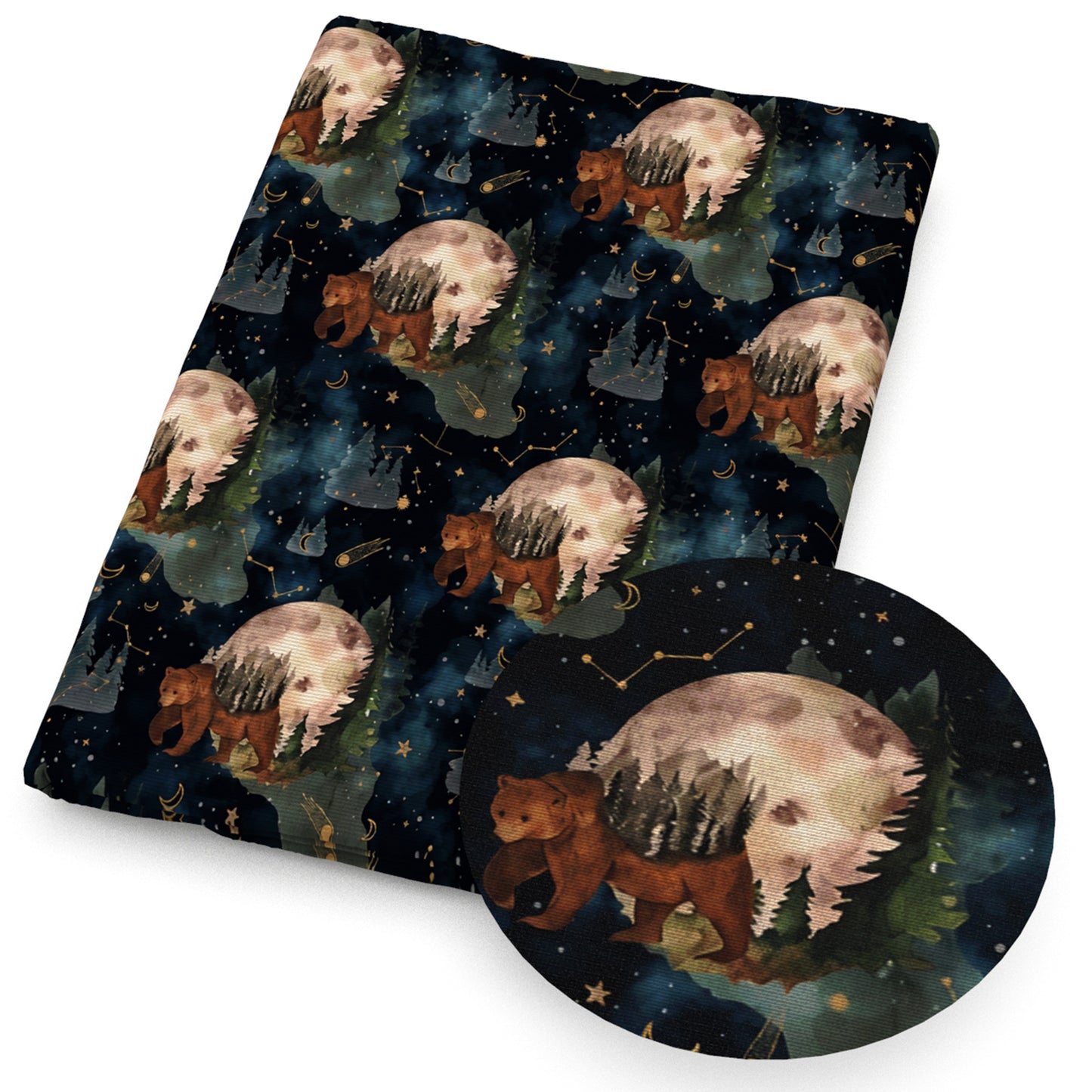 constellation star starfish moon leaf leaves tree fabric