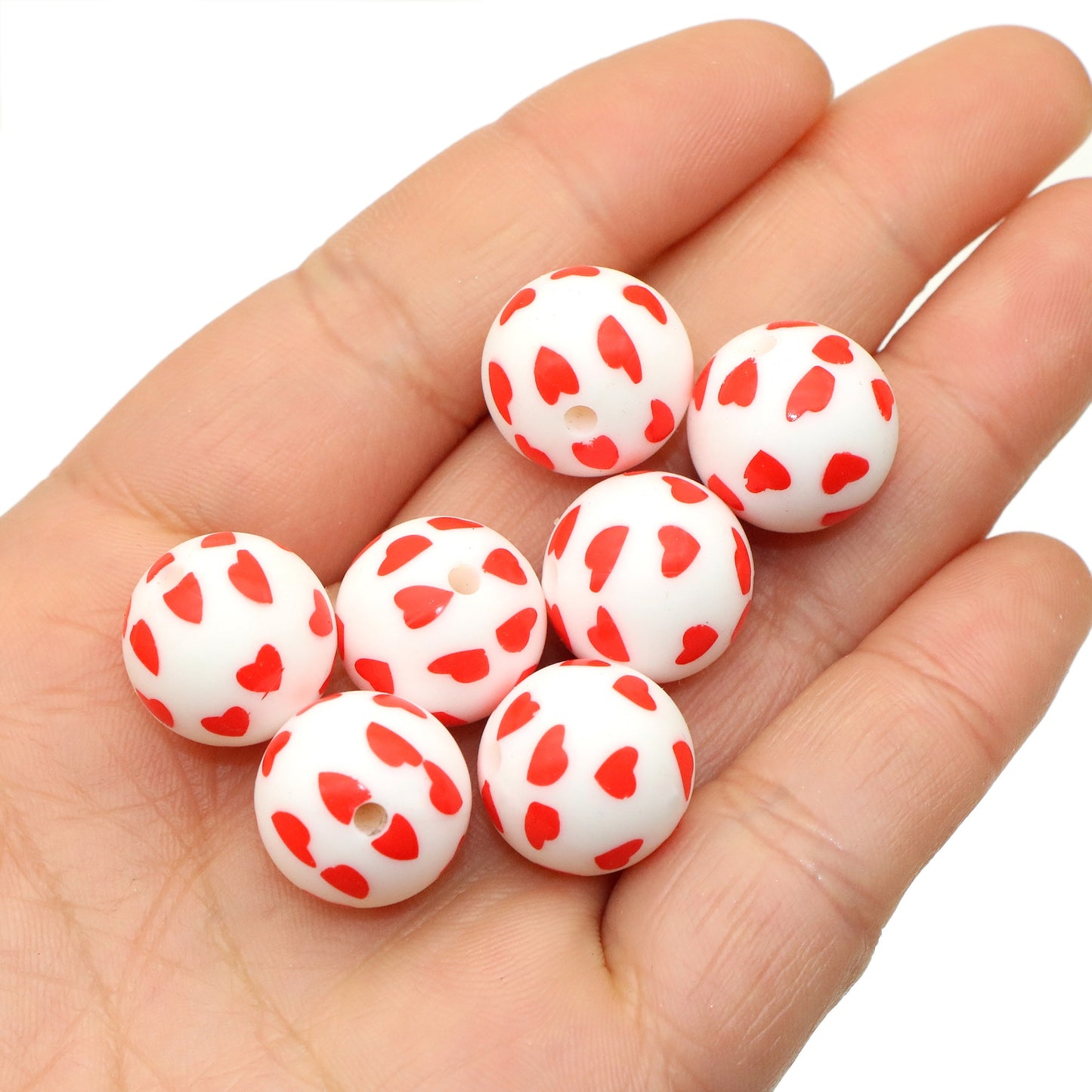 5pcs Heart Silicone Beads - Versatile DIY Crafting Set for Earrings, Necklaces, Keychains & More
