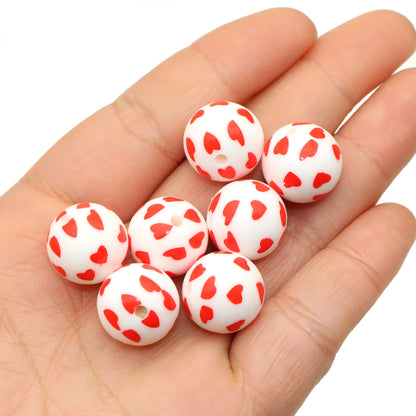 5pcs Heart Silicone Beads - Versatile DIY Crafting Set for Earrings, Necklaces, Keychains & More