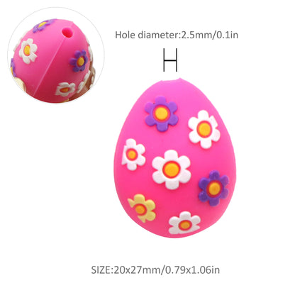 1pc Charming Chicken Eggs Flowers Silicone Plastic Beads, Focal Pendants Beads for DIY Beading & Jewelry Making, Keychains, and Bag Accessories,Beads & Bead Assortments Easter Decorations