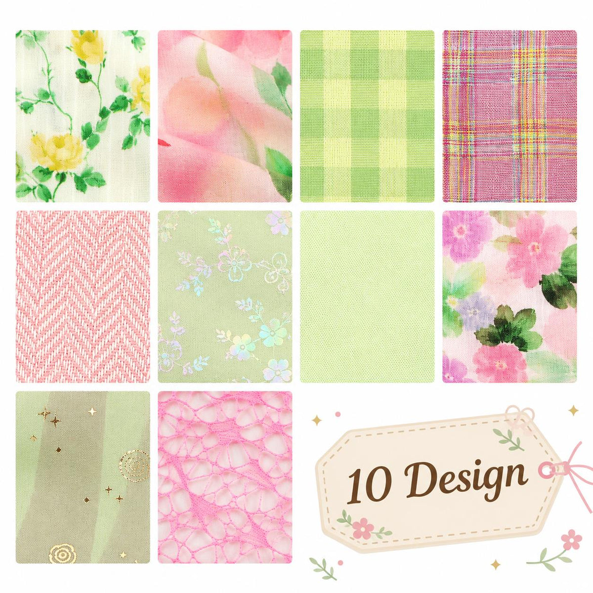 10pcs Vintage Floral Plaid Pattern Jelly Roll Fabric Strips 2.5X19.7inch Pre-cut 100% Polyester for Patchwork Quilts, Table Runners, Placemats, Tote Bags, Storage Pouches, Makeup Bags, Coasters, Quilt Blocks & Binding Multi-color