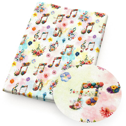 music notes flowerfloral fabric