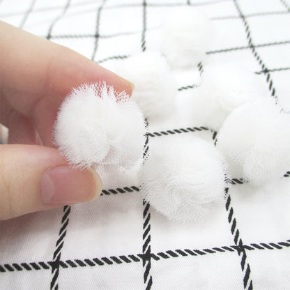 10pcs 25mm Vibrant Polyester Mesh Balls - Decorative Accessories for Clothing, Hair Accessories Making Materials - Colorful DIY Craft Supplies for Jewelry Designers