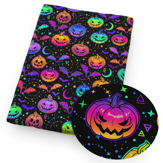 pumpkin dots spot star starfish bat glossy halloween fabric