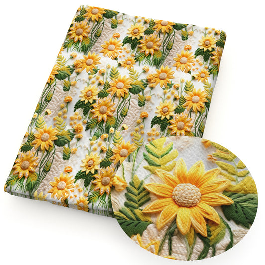 imitation embroidery series flowerfloral sunflower fabric