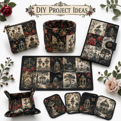 10Pc/Set Halloween Flower Series Fat Quarter Fabric, Pre-Cut Square Fabric Assort, Fabric Set, Craft Fabric, Handmade DIY Patchwork Fabric,Home Quilting Sewing Fabric, Packaging Fabric, Scrapbooking Craft Hobbyist