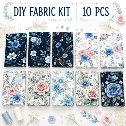 10Pc/Set Flower Series Fat Quarter Fabric, Pre-Cut Square Fabric Assort, Fabric Set, Craft Fabric, Handmade DIY Patchwork Fabric,Home Quilting Sewing Fabric, Packaging Fabric, Scrapbooking Craft Hobbyist