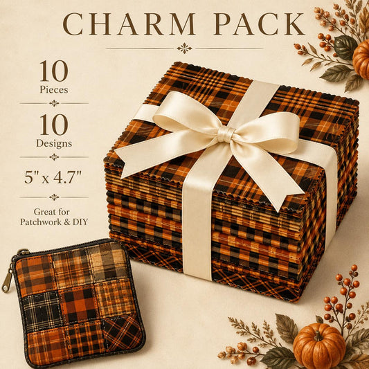 10pcs Charm Pack Set Plaid Pattern Vintage Style Handmade DIY with Rich Color and Texture Elements 100% Polyester Patchwork in 10 Design Styles Suitable for Patchwork DIY Craft Projects DIY Wallet Making Gift Giving Bag Making Mother's Day Gift