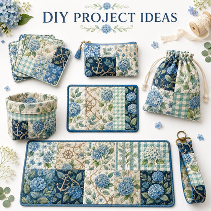 10pcs Charm Pack Set Floral Hydrangea Pattern Vintage Style Handmade DIY with Rich Color and Texture Elements 100% Polyester Patchwork in 10 Design Styles Suitable for Patchwork DIY Craft Projects DIY Wallet Making Gift Giving Bag Making Mother's Day Gift