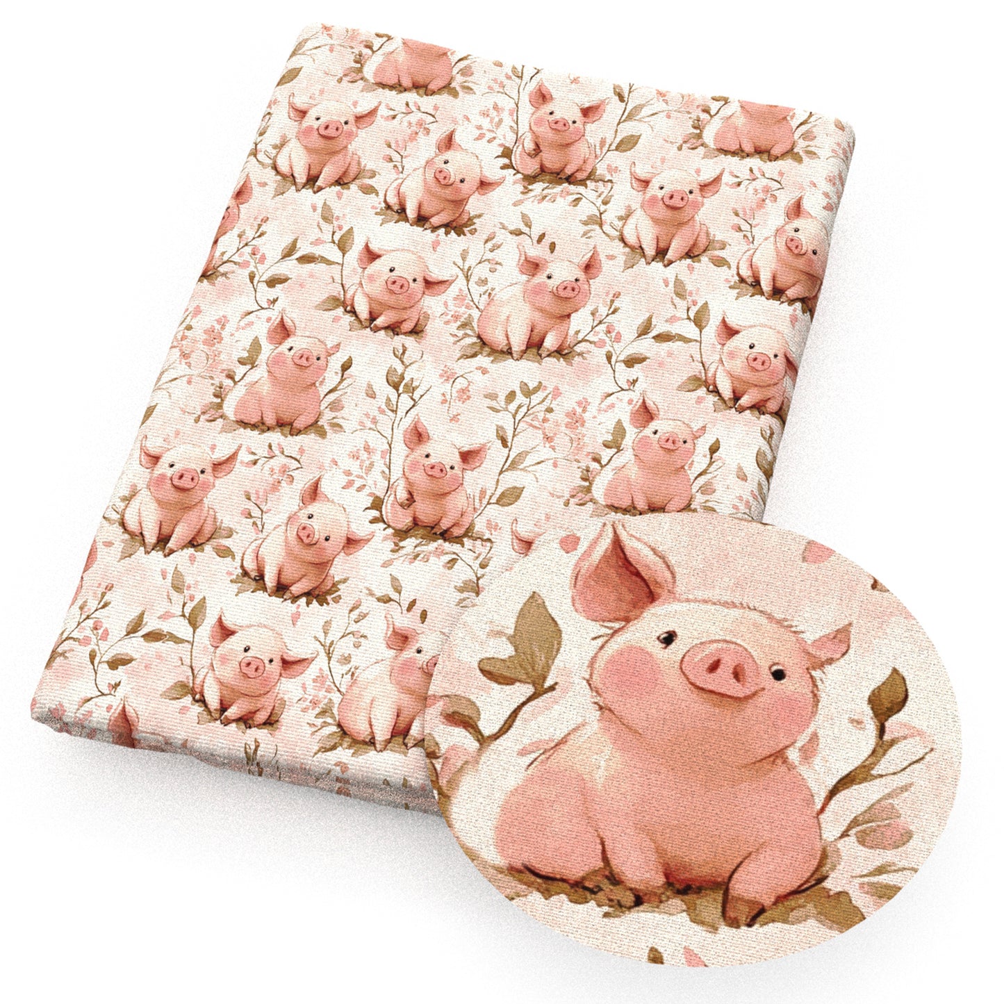 1pc pig Series Pattern Quilting Fabric-17.7x19.68inch(45x50cm) Polyester Craft Fabrics DIY Handmade Projects Doll Clothes Fabric Precut For Patchwork Craft(108gsm)