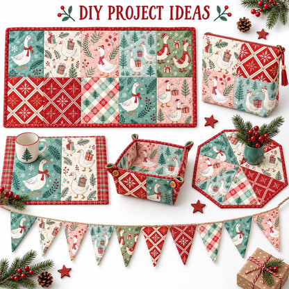 10Pc/Set Christmas Series Plaid Tree Duck Fat Quarter Fabric, Pre-Cut Square Fabric Assort, Fabric Set, Craft Fabric, Handmade DIY Patchwork Fabric,Home Quilting Sewing Fabric, Packaging Fabric, Scrapbooking Craft Hobbyist