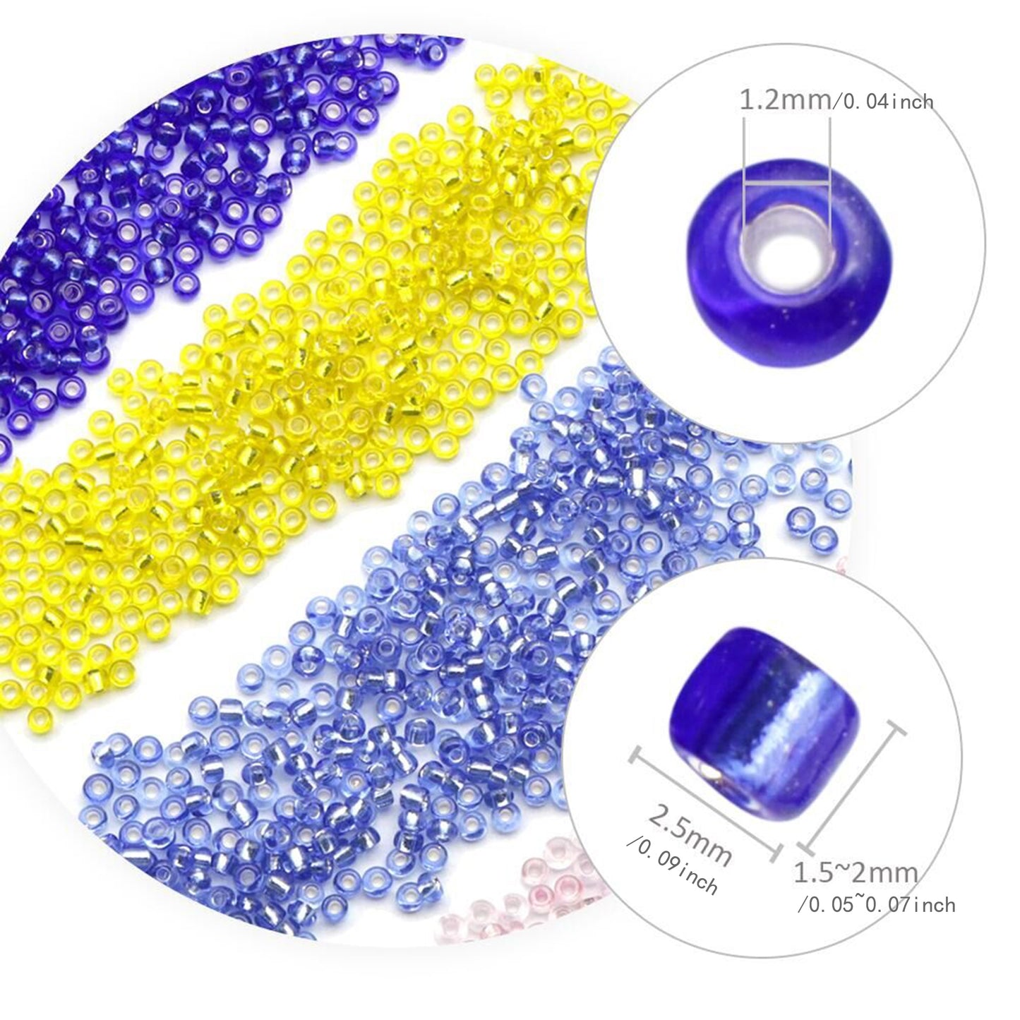 10g/pack 12/0 Transparent Miyuki Seed Beads Plain Solid Color Loose Spacer Acrylic Beads with Hole for Jewelry Making DIY Bracelet Necklace Chain Earrings Charm Bangle Decors Craft Accessorie