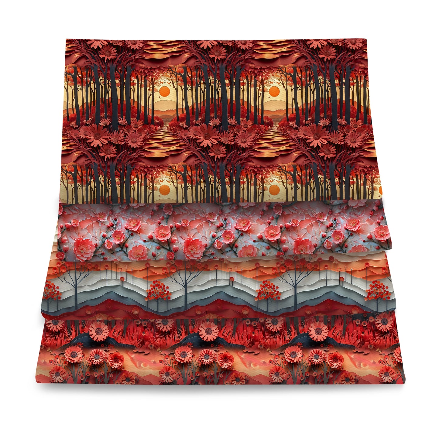 4Pc/set 7.87x7.87inch/19.68x17.7inch flower series Precut Quilting Fabric Fat Quarter Fabric Bundle, Polyester Quilting Squares for Patchwork, DIY Crafts Projects, DIY Wallet Making