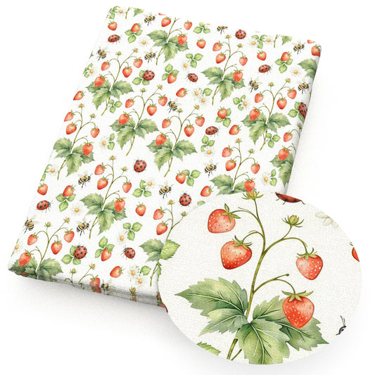 strawberry ladybug flowerfloral bee fabric