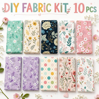 10pcs Charm Pack Set Floral Pattern Vintage Style Handmade DIY with Rich Color and Texture Elements 100% Polyester Patchwork in 10 Design Styles Suitable for Patchwork DIY Craft Projects DIY Wallet Making Gift Giving Bag Making Mother's Day Gift