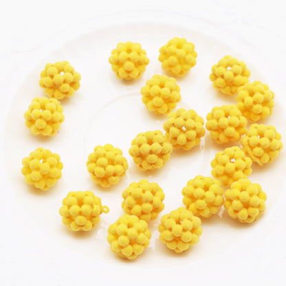 5pcs Velvet Hollow Beads - Soft Plush Assorted Shapes for DIY Jewelry Making, Hair Accessories, and Crafts