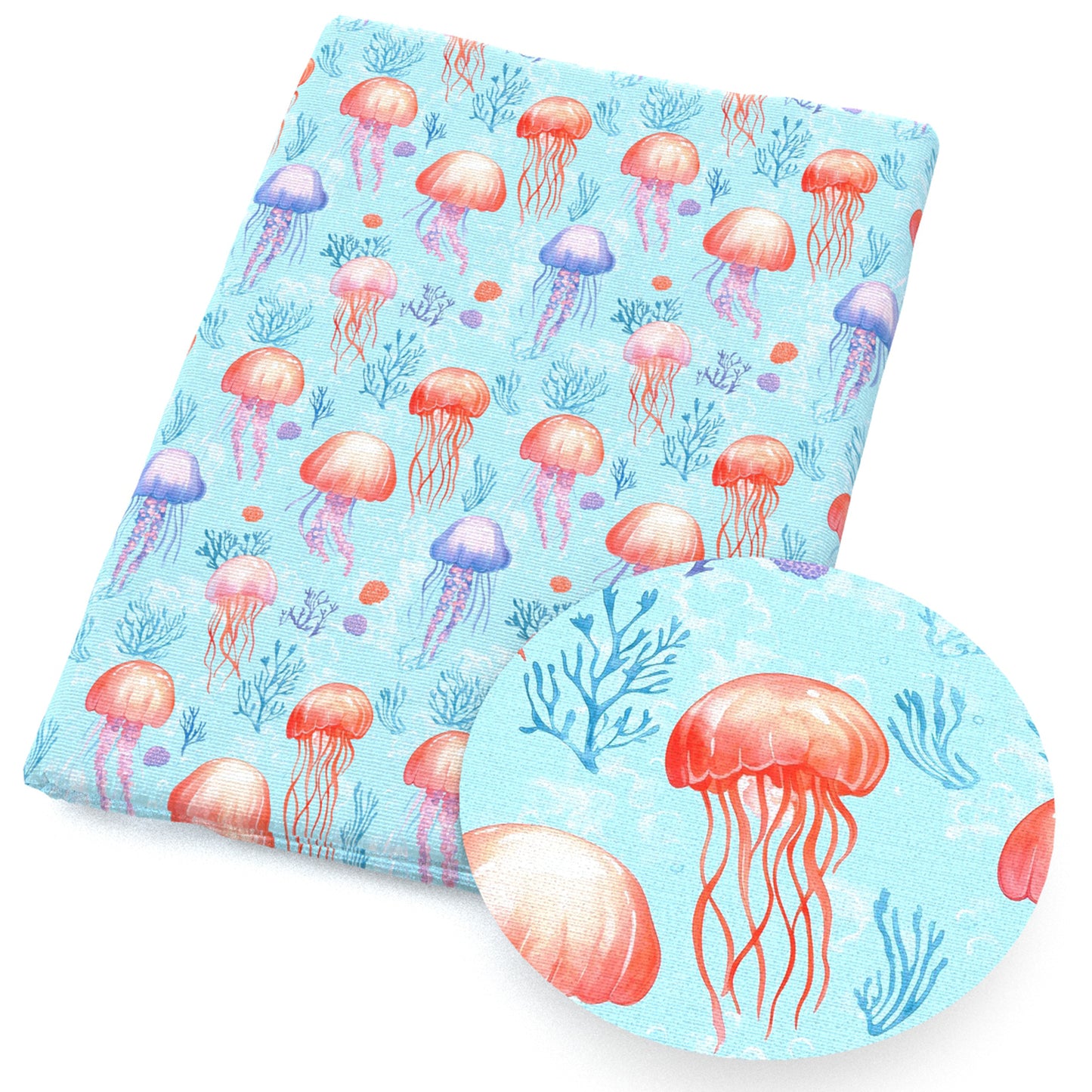 jellyfish coral fabric