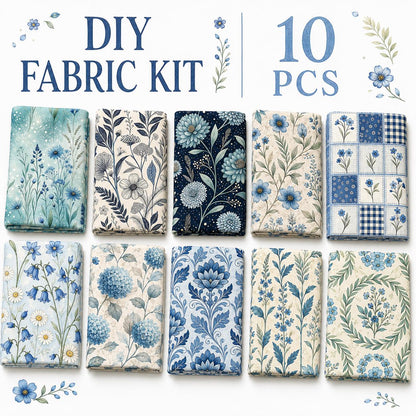 10Pc/Set Flower Series Plaid Fat Quarter Fabric, Pre-Cut Square Fabric Assort, Fabric Set, Craft Fabric, Handmade DIY Patchwork Fabric,Home Quilting Sewing Fabric, Packaging Fabric, Scrapbooking Craft Hobbyist