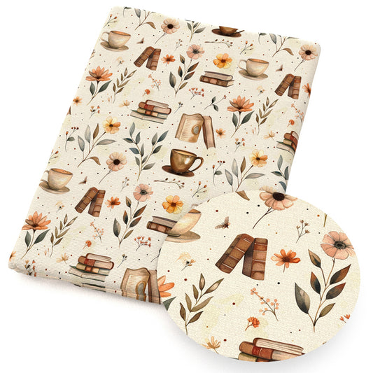flowerfloral leaf leaves tree book coffee fabric