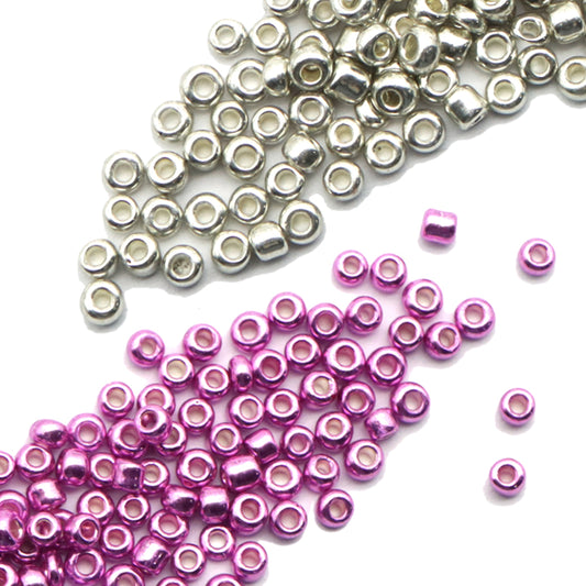 10g/pack 8/0 Ginkgo Miyuki Seed Beads Metallic Plain Solid Color Loose Spacer Acrylic Beads with Hole for Jewelry Making DIY Bracelet Necklace Chain Earrings Charm Bangle Decors Craft Accessories