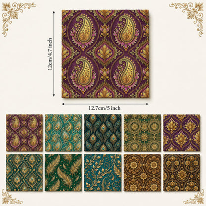 10Pc/Set Flower Feather Series Peacock Pattern Fat Quarter Fabric, Pre-Cut Square Fabric Assort, Fabric Set, Craft Fabric, Handmade DIY Patchwork Fabric,Home Quilting Sewing Fabric, Packaging Fabric, Scrapbooking Craft Hobbyist