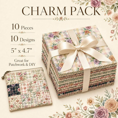 10Pc/Set Flower Plaid Series Daisy Mushroom Fat Quarter Fabric, Pre-Cut Square Fabric Assort, Fabric Set, Craft Fabric, Handmade DIY Patchwork Fabric,Home Quilting Sewing Fabric, Packaging Fabric, Scrapbooking Craft Hobbyist