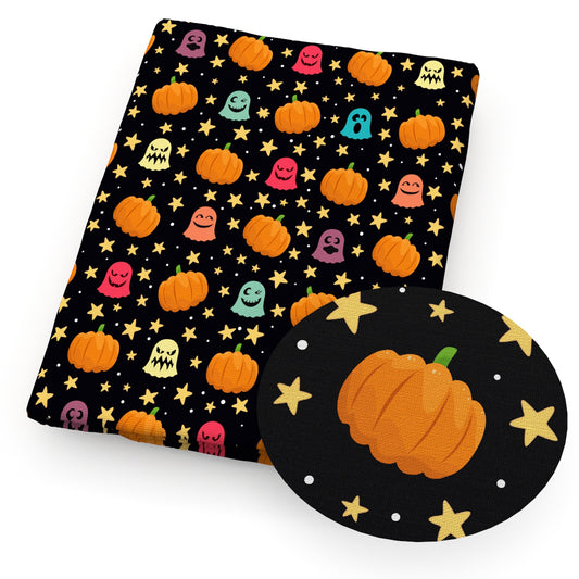 halloween pumpkin skull ghost skeleton bones star starfish fabric