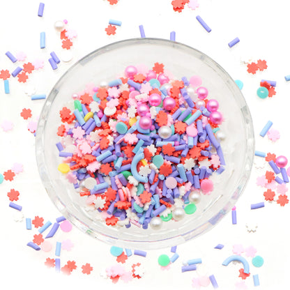 20g/pack Mixed Nail Art Polymer Clay Slices & Faux Pearl Beads - Star Flower Shaped,Unscented - Slime Charms for Resin, Lip Gloss DIY, Nail Art & Crafts