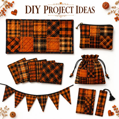 10pcs Charm Pack Set Plaid Pattern Vintage Style Handmade DIY with Rich Color and Texture Elements 100% Polyester Patchwork in 10 Design Styles Suitable for Patchwork DIY Craft Projects DIY Wallet Making Gift Giving Bag Making Mother's Day Gift