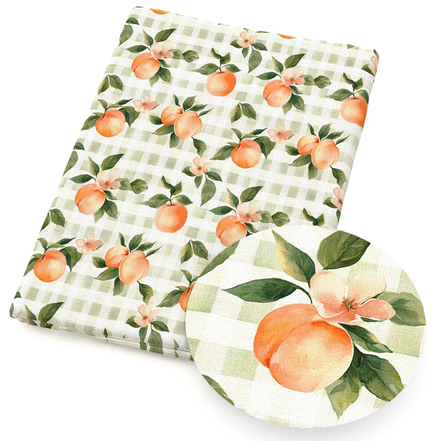 plaid grid gingham tartan buffalo plaid peach fabric