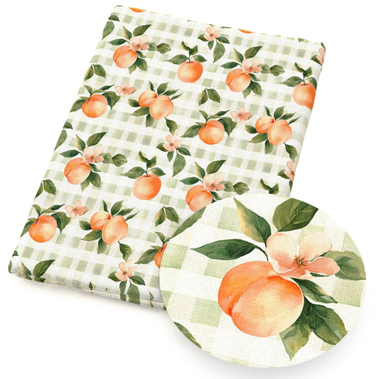 plaid grid gingham tartan buffalo plaid peach fabric
