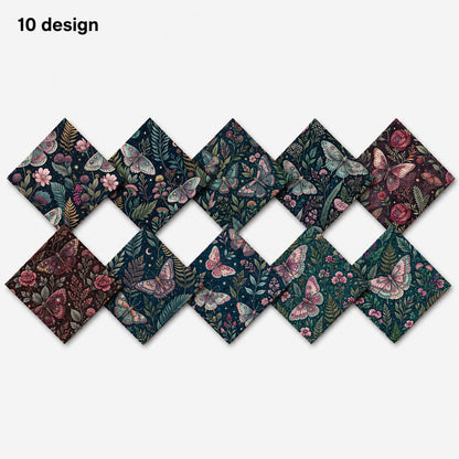 10Pc/Set Flower Butterfly Series Fat Quarter Fabric, Pre-Cut Square Fabric Assort, Fabric Set, Craft Fabric, Handmade DIY Patchwork Fabric,Home Quilting Sewing Fabric, Packaging Fabric, Scrapbooking Craft Hobbyist