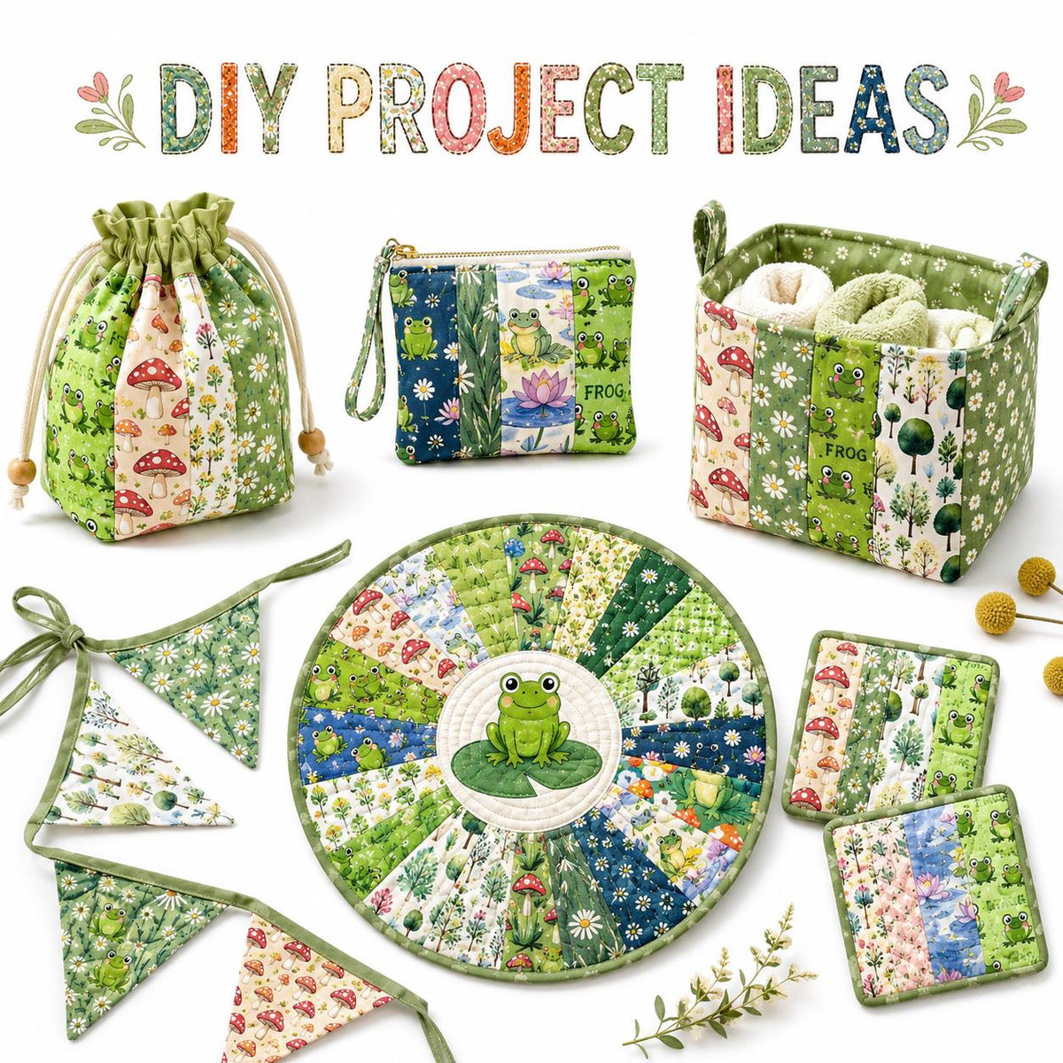 10Pc/Set, Making 10 Images 1pc Each, Each Size: 6.3*50cm Frog Animal Series Sliced Fabric Set Style Combination, Polyester Jelly Roll Fabric Strips, Pre-Cut Quilting Squares, For Quilting DIY, Handicrafts And Sewing, Blankets, Rugs, Interior Decoration, H