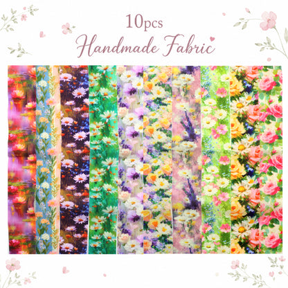 10pcs Vintage Floral Painting Pattern Jelly Roll Fabric Strips 2.5X19.7inch Pre-cut 100% Polyester for Patchwork Quilts, Table Runners, Placemats, Tote Bags, Storage Pouches, Makeup Bags, Coasters, Quilt Blocks & Binding Multi-color