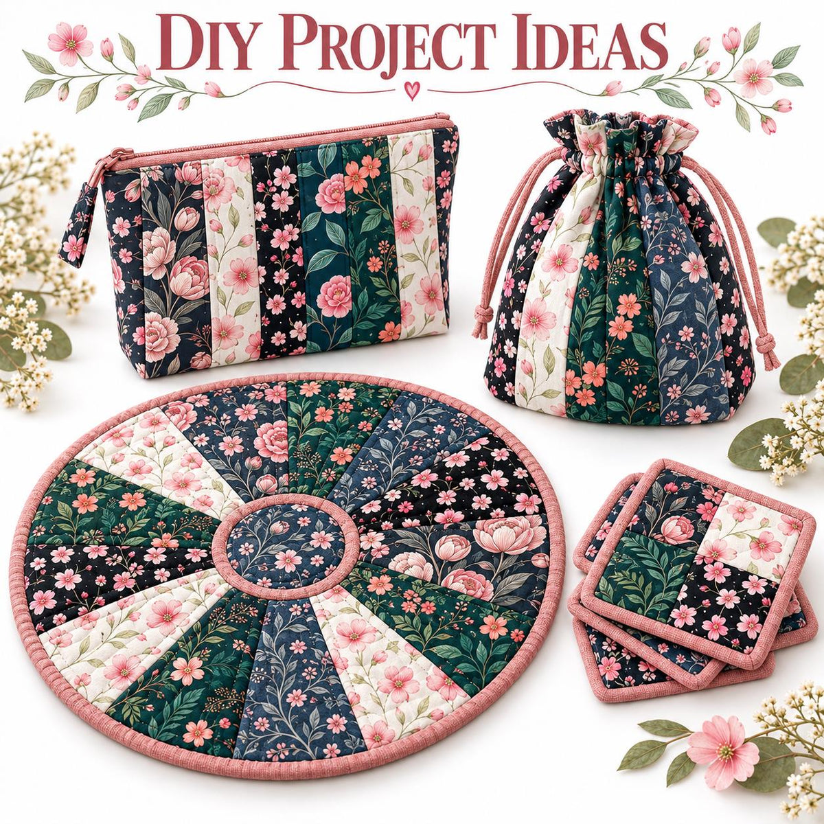 10pcs Vintage Floral Pattern Jelly Roll Fabric Strips 2.5X19.7inch Pre-Cut 100% Polyester For Patchwork Quilts, Table Runners, Placemats, Tote Bags, Storage Pouches, Makeup Bags, Coasters, Quilt Blocks & Binding