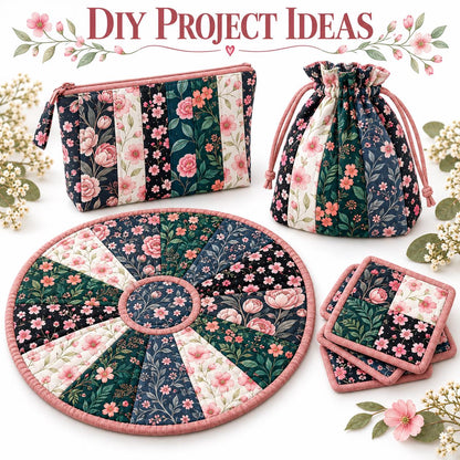 10pcs Vintage Floral Pattern Jelly Roll Fabric Strips 2.5X19.7inch Pre-Cut 100% Polyester For Patchwork Quilts, Table Runners, Placemats, Tote Bags, Storage Pouches, Makeup Bags, Coasters, Quilt Blocks & Binding