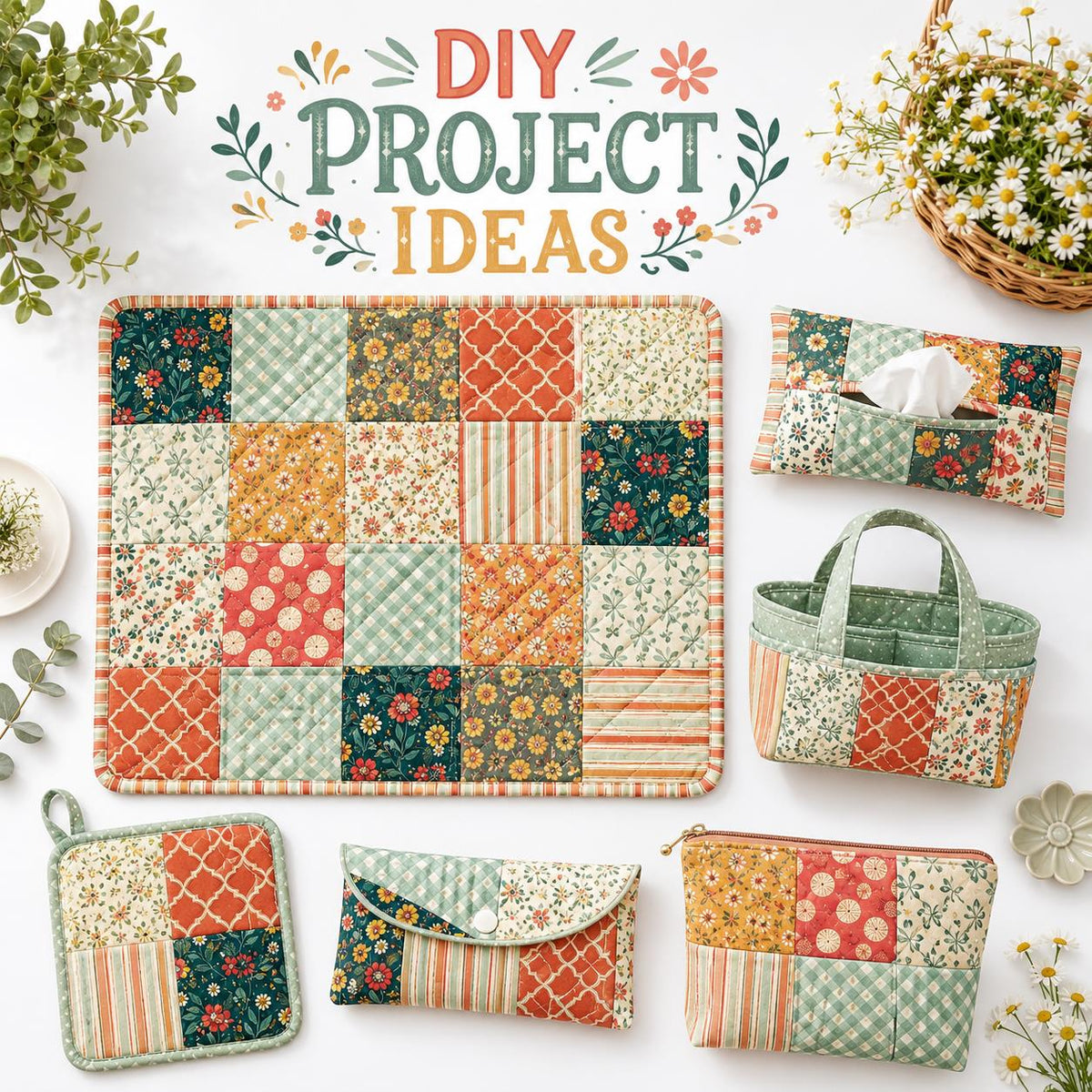 10pcs Charm Pack Set Floral Plaid Pattern Vintage Style Handmade DIY with Rich Color and Texture Elements 100% Polyester Patchwork in 10 Design Styles Suitable for Patchwork DIY Craft Projects DIY Wallet Making Gift Giving Bag Making Mother's Day Gift