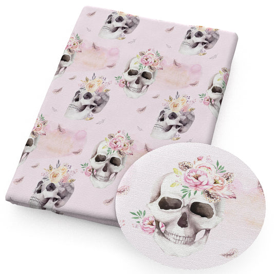 skull ghost skeleton bones flowerfloral fabric