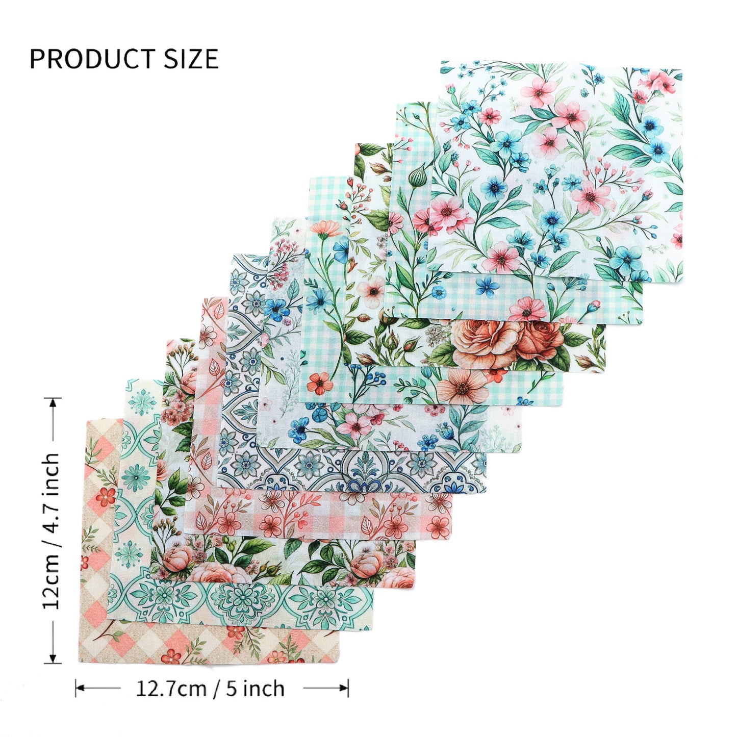 10Pc/Set Plaid Flower Series Fat Quarter Fabric, Pre-Cut Square Fabric Assort, Fabric Set, Craft Fabric, Handmade DIY Patchwork Fabric,Home Quilting Sewing Fabric, Packaging Fabric, Scrapbooking Craft Hobbyist