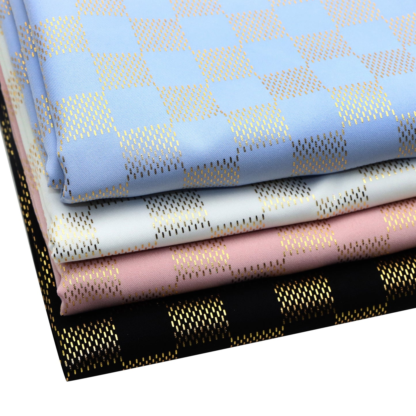 1pc Golden Foil Chessboard Pattern Polyester Fabric,59x19.68inch Pre-cut 100% Polyester Fabric,Vibrant Tartan Plaid Grid Designs,Hand Wash Only,Perfect for Wedding Decor, Crafts, Sewing, Drapes & Home Decor - DIY Special Occasions Fabric