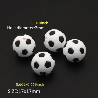 1Pc Silicone Football Soccer Ball Beads for DIY Keychain Charms, Personalized Sports Jewelry Making Kit, Creative Party Decorations, Sturdy Easy-to-Bead Washable Beads