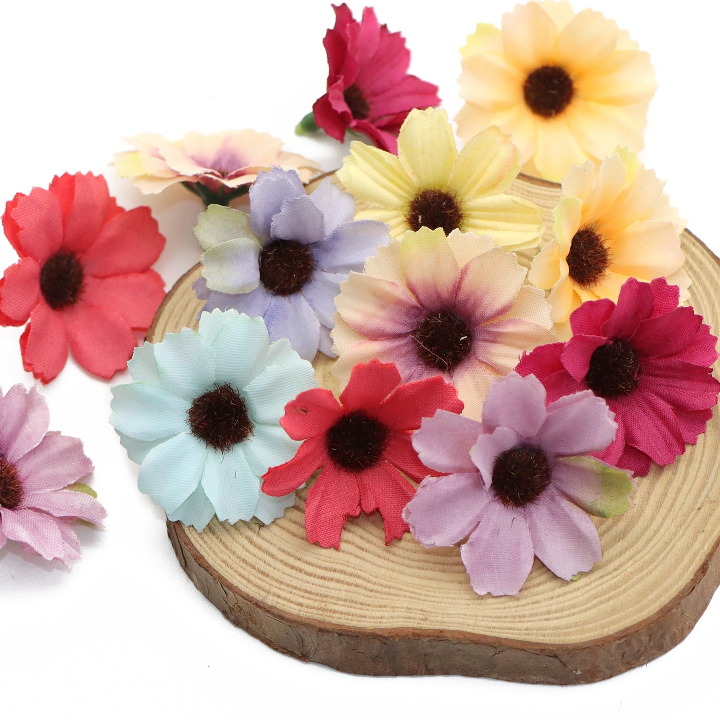 20Pcs Artificial Flowers,Fake Flowers Head Daisy Artificial Silk Flower for DIY Card Making & Craft Decorations, Wedding Home Decoration,DIY Scrapbooking Party Birthday Decor